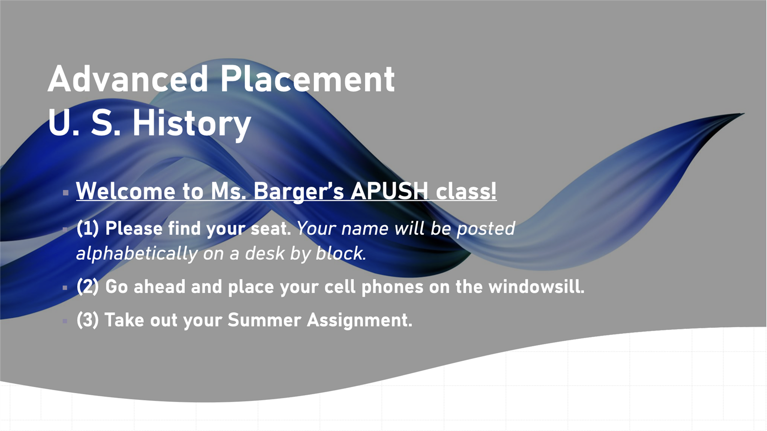 Welcome slide